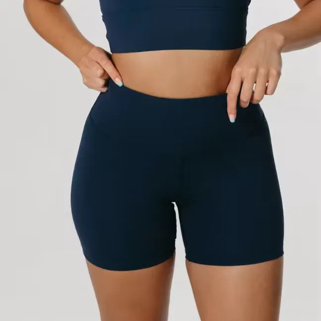 Pantaloncini da Yoga personalizzati all'ingrosso pantaloncini da ciclismo da motociclista traspiranti da ciclismo ad asciugatura rapida pantaloncini da ciclismo in Nylon a vita alta