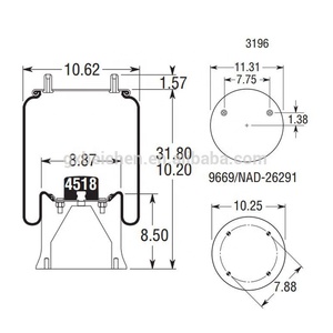 1V9264亨德里克森空气弹簧S13122卡车空气悬架1R14-127空气波纹管566-28-3-031 Firstone Airide弹簧W01-358-9264 - Product Image 4