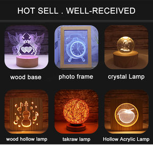 Base de Lámpara LED Personalizable para Soporte de Luz Acrílica con Ilusión 3D, Funcionamiento a Batería, Venta al por Mayor, Base Impresa para Luz Nocturna - Product Image 4