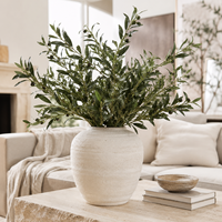 Premium Kunstmatige Olijfboomtakken Kunstplanten Stengels Met Vruchten voor Vaasvulling Huis Bruiloft Decoratie Groothandel Zijden Planten
