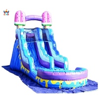 Toboggan aquatique gonflable commercial de 25 x 13 pieds sur le thème des glaces, en PVC de 18 oz, de qualité professionnelle, pour la location