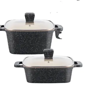 Die Casting Aluminum Kitchen Cookware Sets Non Stick 2023 Factory Direct Selling Energy-saving Square Pot