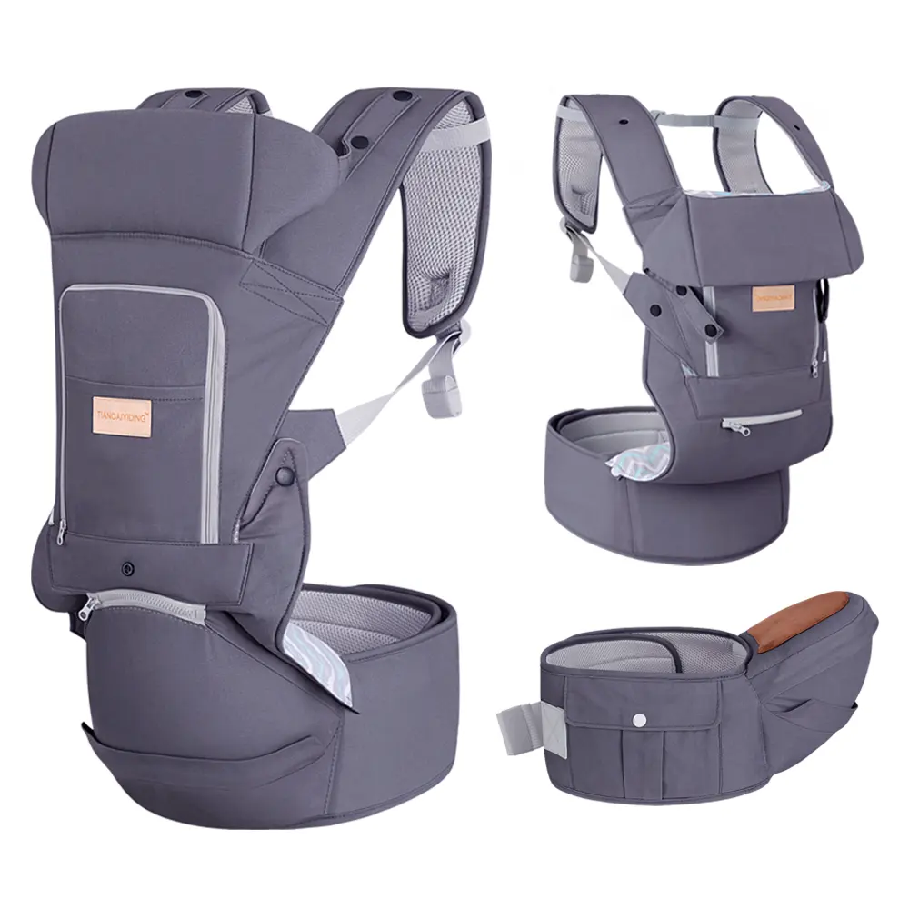 2023 Hot Selling Baby Carrier Hip Seat Carrier 9 In 1 Functional Breathable Cotton Suitable for Mother Father