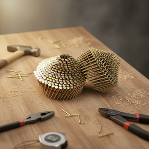 2.1x38 मिमी शंक्वाकार (गुंबद) रिंग शंक तार कोइल नाखून कॉलर नाखून - Product Image 1