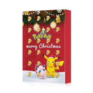 Scatola di imballaggio Pokemone con calendario dell'avvento Pikachu personalizzato 24 giorni con vassoio in plastica