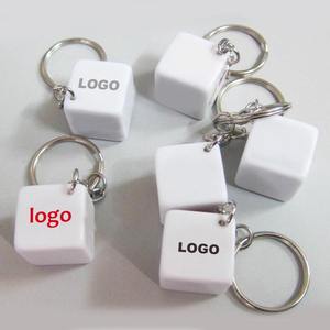 Cadeaux promotionnels acrylique cube porte-clés impression personnalisée logo slogan petits dés avec porte-clés - Product Image 3