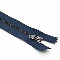 Fabricant YYX Haute Qualité # Fermeture éclair semi-verrouillable à 4 dents en laiton, ruban bleu-noir, extrémité fermée, pour jeans