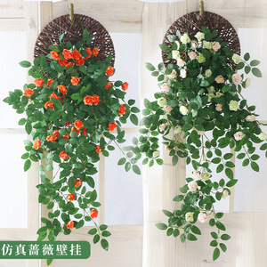 ดอกกุหลาบประดิษฐ์ติดผนัง พลาสติก ผ้าไหม ดอกไม้ประดับภายนอกอาคาร ใบไม้จำลองคุณภาพสูง สำหรับตกแต่ง - Product Image 5