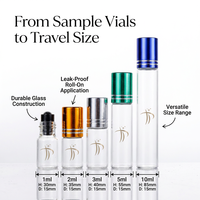 Flacon roll-on en verre format poche 10 ml, vide, pour parfum, tube roll-on de voyage, distributeur de liquide d'huile essentielle avec bille métallique