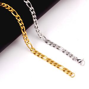 2023 <b>Mens</b> Unisex Fashion Cuban Twist Chain Mixed Colors Stainless Steel Jewelry 18k Gold Plated - Product Image 3
