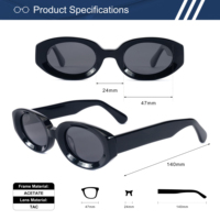 Lunettes de soleil ovales épaisses en acétate personnalisées avec logo, protection UV400 TAC, style rétro, pour femmes et hommes, vente en gros