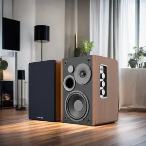 New Design 3-Way HIFI Super Bass Bookshelf Speaker System With 60W Tube Amplifier Wood Bookshelf Speaker