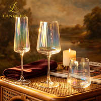 Copas de Vino Iridiscentes con Diseño Acanalado, Hechas a Máquina, con Brillo Arcoíris, para Champán, Whisky, Neon, para Bodas y Bares, Venta al Por Mayor