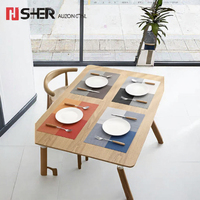 Ensemble de sets de table rectangulaires en PVC de haute qualité, écologiques, imperméables, au design classique, pour restaurant, hôtel, table de luxe tissée or
