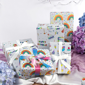Factory Wholesale 80g <b>Birthday</b> Custom Luxury 43cm X 3m Metallic <b>Paper</b> Roll <b>Wrapping</b> <b>Paper</b> for Packaging - Product Image 5