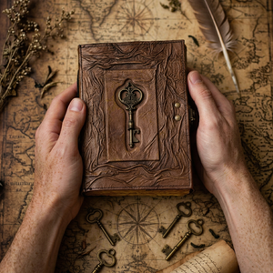 Vintage Leather <b>Journal</b> with Lock Hardcover Key Diary Notebook Antique Deckle Edge Sketchbook for <b>Writing</b> Drawing and Gifts - Product Image 1