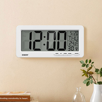 Jam Alarm Meja Belajar Elektronik LCD Besar Warna Sublimasi untuk Kantor, Kamar Tidur Siswa, dengan Port Pengisian Daya USB