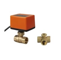 Vanne à boisseau sphérique électrique à moteur CC pour eau haute température, 2 ou 3 voies, 1/2 pouce, avec mini-actionneur de contrôle 5V 12V 24V 220V OEM