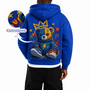 Sweat à capuche zippé personnalisé avec logo pour homme, en molleton épais 400gsm 500gsm 600gsm, coupe oversize courte et carrée, haute qualité - Product Image 3
