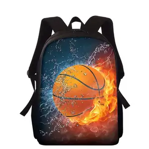 Ijs En Vuur Basketbal Afdrukken Schooltas Voor 10 Jaar Geleden Jongens School Rugzak Satchel Kids Boek Tas Mochila