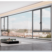 Fenêtre à battant insonorisée en aluminium à double vitrage trempé résistant à l'eau, ouverture vers l'intérieur, pour salle de bain moderne