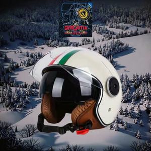 Casque de moto vintage à pois de haute qualité certifié DOT 3/4 ouvert avec doublure amovible et lavable - Product Image 4