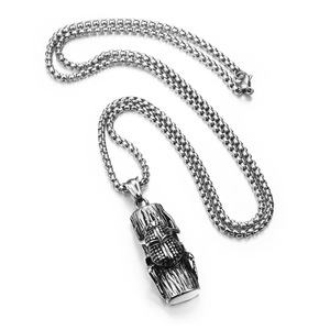 Collar de acero inoxidable estilo rock para hombre, joyería antiinsectos - Product Image 2