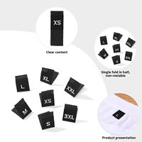 Étiquettes de vêtements de luxe personnalisées avec logo imprimé S M L XXL, étiquettes de col, étiquettes de taille en tissu tissé rectangulaires, carrées, pliées au centre