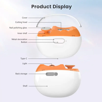 Coupe-ongles électrique portable professionnel pour bébé avec lumière LED automatique, lime à ongles rechargeable par USB