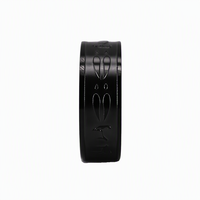 8mm Schwarzer Geätzter Hirschkopf Titan Casual/Sportlicher Ehering Herren Jagdring