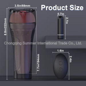 Masturbateur à 9 fréquences de vibration, recharge USB, télécommande, serrage interne, <span class=keywords><strong>2</strong></span> heures de charge et 1 heure d'utilisation - Product Image 4