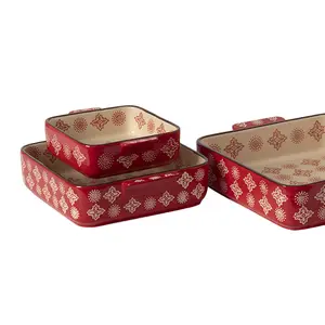 Hot Selling Morden Luxury Ceramic Baking Dishes Hand-painted Bakeware Lasagna Pans Baking Pan