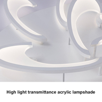 Plafonnier LED moderne nordique, lustre avec base en fer et couvercle en acrylique, alimentation CA, contrôle par interrupteur, Ra95, couleur variable, surface