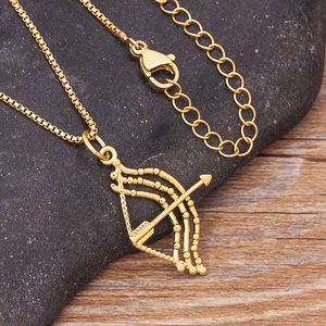 QIKU angelo cupido freccia arco ciondolo collana Color oro rame zircone cubico donna uomini gioielli di alta qualità <span class=keywords><strong>accessori</strong></span> personalizzati - Product Image 4