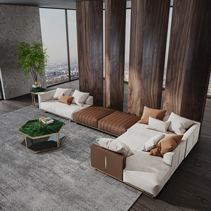 Juego de Muebles Italianos, Sofá Seccional para Sala de Estar, Sofás de Cuero Nappa, Juego en Forma de L de Lujo Italiano, Fabricante Original RC-SF-03-CLI - Product Image 3