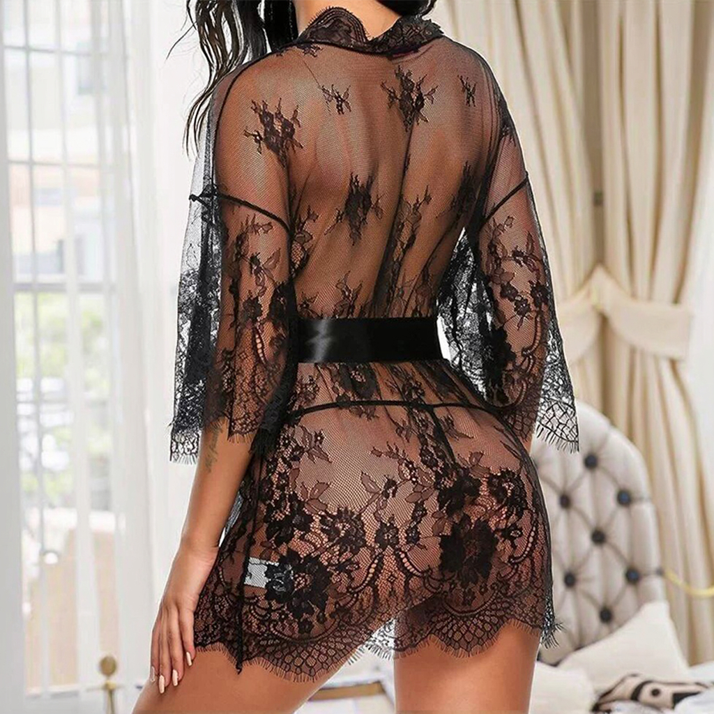 Body Transparente De Encaje Para Mujer - Leotardo Tanga, Corte Alto (Talla Única, Poliamida)