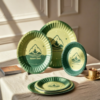 Assiettes en papier jetables écologiques et résistantes pour les fêtes et la maison