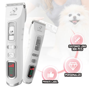 Kit de toilettage pour animaux de compagnie, <span class=keywords><strong>ciseaux</strong></span> sans fil rechargeables avec lampe LED, céramique sûre, acier inoxydable, ABS de luxe pour chiens et chats - Product Image 2