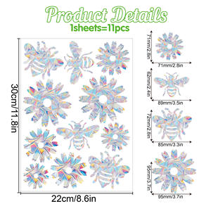 Autocollants de fenêtre colorés, arc-en-ciel, prisme, papillon, décoration de la maison, autocollants électrostatiques anti-collision, multi-formes - Product Image 4