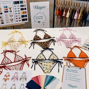 Ensemble de bikini triangle personnalisé NAYVO, maillot de bain à lacets, tenue de plage pour les vacances tropicales, les vacances d'été, les fêtes au bord de la <span class=keywords><strong>piscine</strong></span>, OEM ODM - Product Image 3