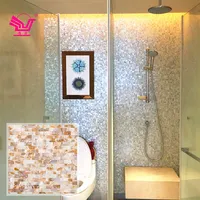 Villa modern duvar doğal renk kabuk mozaik odası için 2mm kalınlığı çini doğal kabuk mozaik banyo