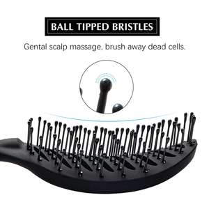 Brosse à <span class=keywords><strong>cheveux</strong></span> incurvée pour hommes et femmes longue et fine brosse à <span class=keywords><strong>cheveux</strong></span> épaisse pour <span class=keywords><strong>cheveux</strong></span> secs ou humides sans statique et résistante à la chaleur - Product Image 2