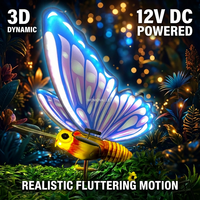 Escultura Cinética Animada con Luces LED en Forma de Mariposa, Iluminación Decorativa para Paisajes, Ideal para Festivales y Decoración de Árboles de Navidad