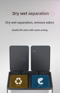 Scomparto doppio 18L/30L pattumiera in acciaio inox con pedali per casa cucina ufficio Hotel uso ospedaliero - Product Image 5