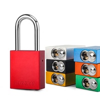 Cadenas de verrouillage de sécurité rouge Oem en aluminium et acier inoxydable anodisé brillant anti-UV de 38mm avec codage laser personnalisé