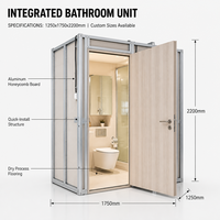 Toilettes portables de luxe, salles de bain préfabriquées intégrées avec séparation sec-humide, design léger et écologique, style moderne