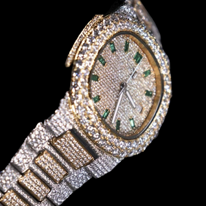 Premium Quality Moissanite Diamond Quartz <b>Watch</b> <b>Men</b> Stainless Steel Business <b>Waterproof</b> Wristwatch Available At Best Price - Product Image 4