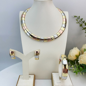 Conjuntos de Joyería Yuminglai Dubai, Joyería de Alta Calidad, Joyería Elegante y Exclusiva para Mujer, para Fiestas FHK23178 - Product Image 1