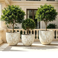 Jardinières en ciment sculptées à la main, de style américain, grandes, pour l'intérieur et l'extérieur, écologiques, durables, pour la maison et le jardin