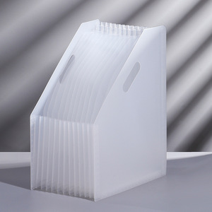 Hộp đựng tài liệu đa năng A4 dạng đứng, nhiều ngăn, chất liệu da PU, hộp đựng giấy thi, giá để đồ dùng học tập trên bàn học - Product Image 3